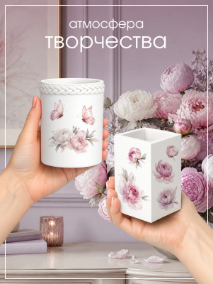 Наклейки переводные для свечей и декора Пионы из каталога Наклейки декупажные для декора свечей, яиц, изделий из гипса, в интернет-магазине BPW.style